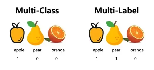 Multiclass classification: input classified into one of many classes via softmax