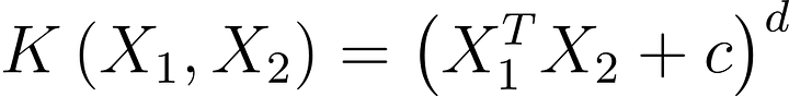 Linear SVM kernel — straight hyperplane separating two classes